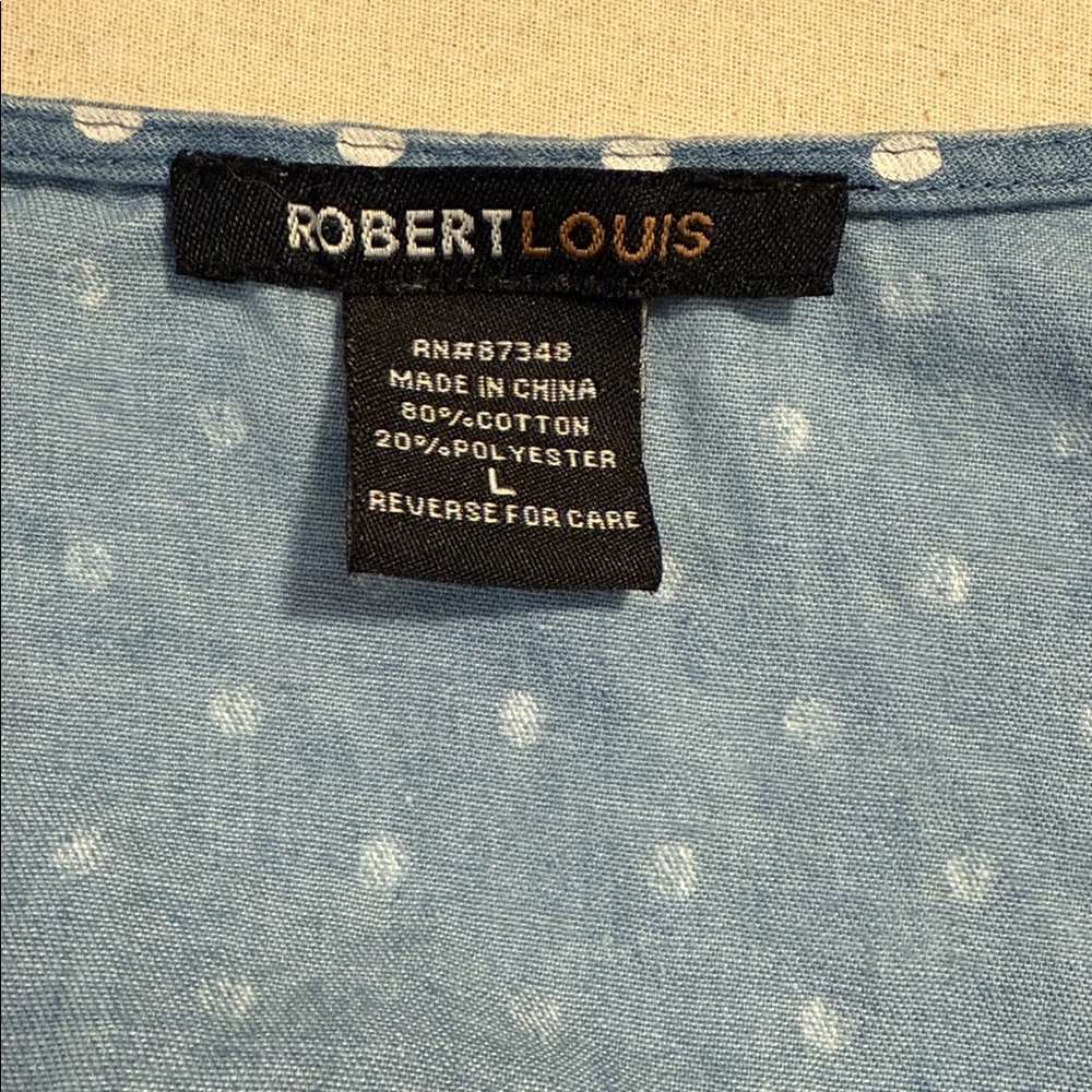 Robert Louis Polka Dot Button-Up Dress - Size large - Picture 7 of 7